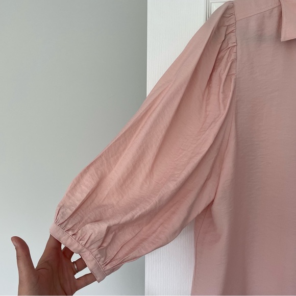 BANANA REPUBLIC | Crepe Balloon Sleeve Button Up Blouse - Size L - Picture 5 of 7